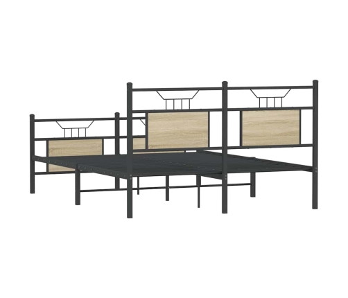 Estructura de cama sin colchón madera roble Sonoma 140x190 cm