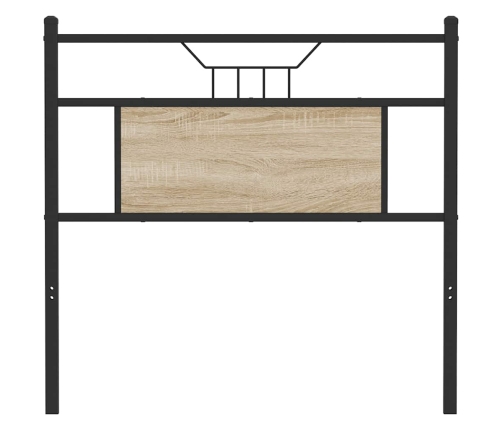 Cabecero de madera de ingeniería y acero roble Sonoma 75 cm