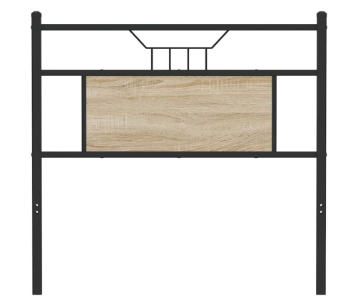 Cabecero de madera de ingeniería y acero roble Sonoma 90 cm