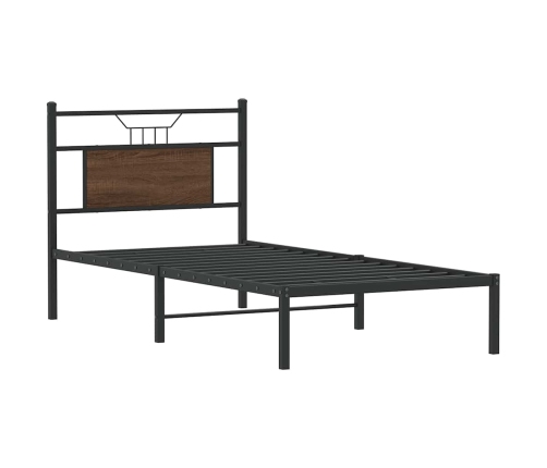 Estructura de cama sin colchón madera marrón roble 75x190 cm