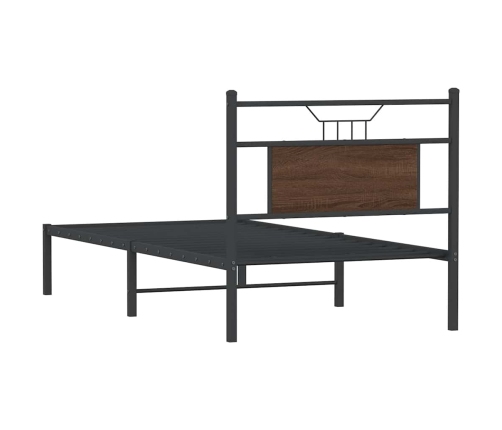 Estructura de cama sin colchón madera marrón roble 75x190 cm