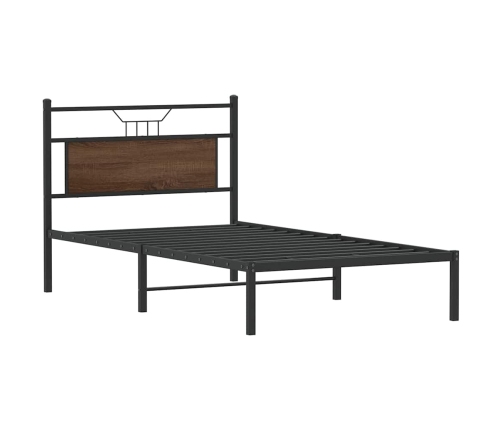 Estructura de cama sin colchón madera marrón roble 100x190 cm