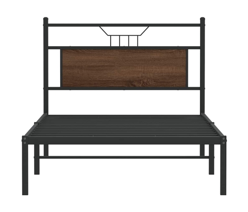 Estructura de cama sin colchón madera marrón roble 100x190 cm