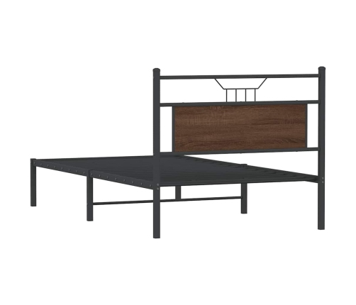 Estructura de cama sin colchón madera marrón roble 100x190 cm