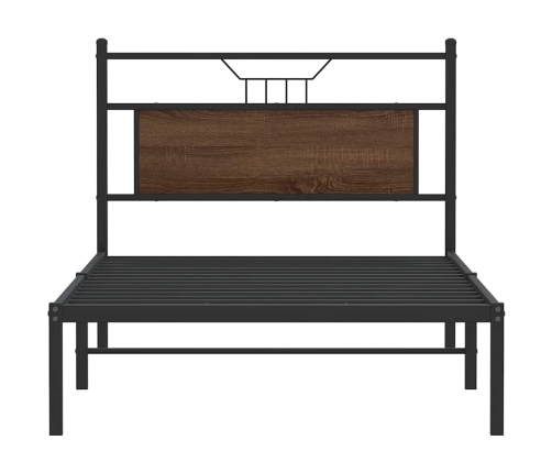 Estructura de cama sin colchón roble marrón 107x203 cm