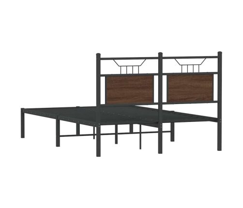 Estructura de cama sin colchón madera marrón roble 120x190 cm