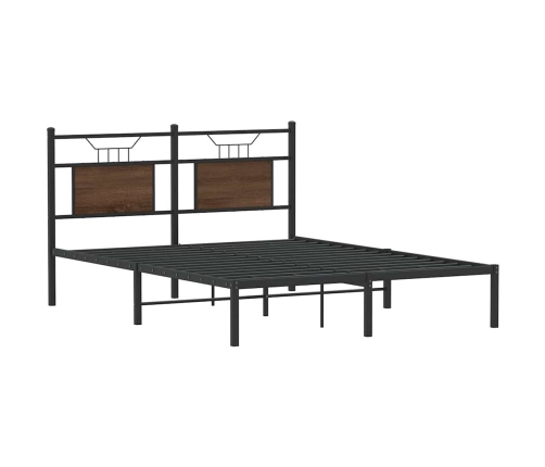 Estructura de cama sin colchón madera marrón roble 137x190 cm