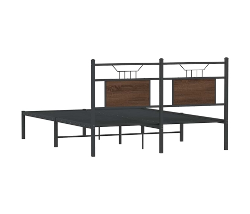 Estructura de cama sin colchón madera marrón roble 137x190 cm