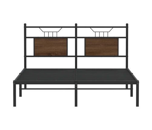 Estructura de cama sin colchón madera marrón roble 140x190 cm