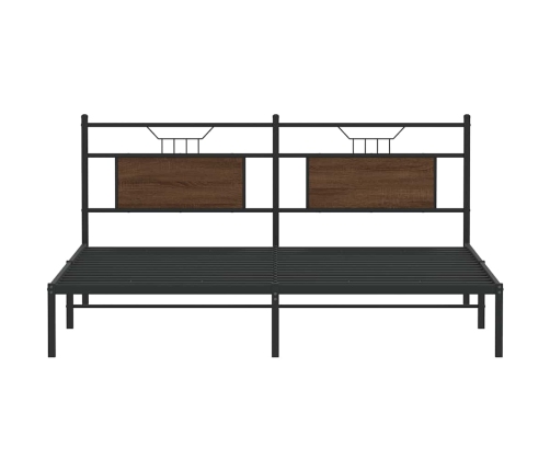 Estructura de cama sin colchón roble marrón 183x203 cm