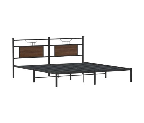 Estructura de cama sin colchón roble marrón 183x213 cm