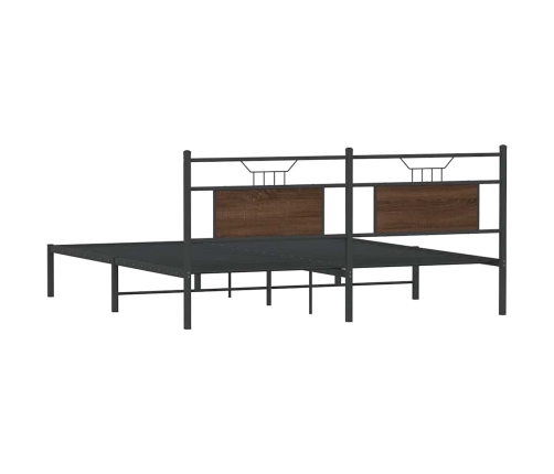 Estructura de cama sin colchón roble marrón 183x213 cm