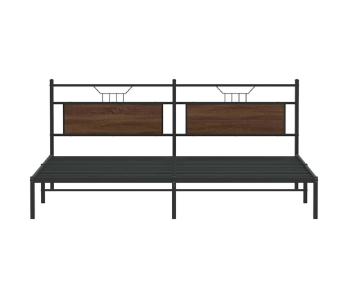 Estructura de cama sin colchón roble marrón 193x203 cm