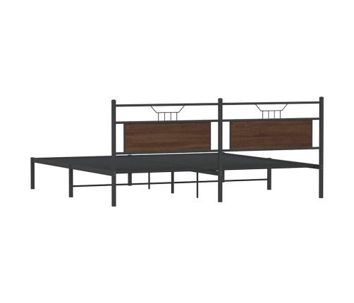 Estructura de cama sin colchón roble marrón 193x203 cm