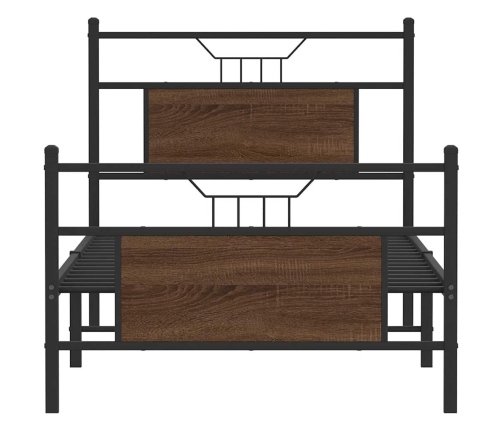 Estructura de cama sin colchón madera marrón roble 75x190 cm