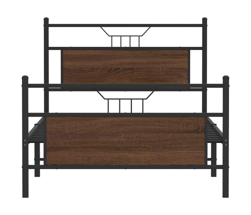 Estructura de cama sin colchón madera marrón roble 100x190 cm