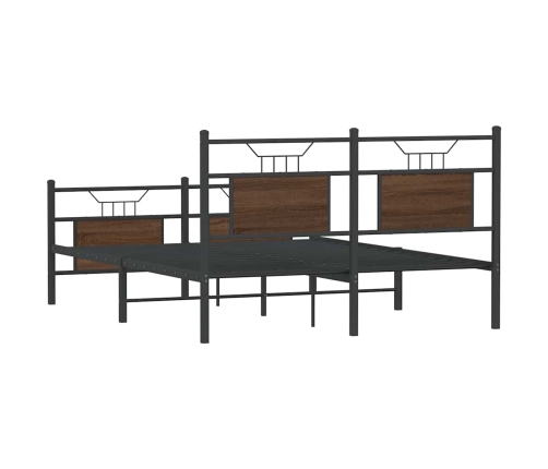 Estructura de cama sin colchón madera marrón roble 137x190 cm