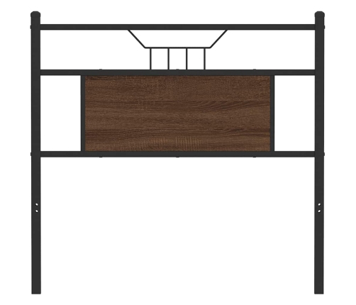 Cabecero de madera de ingeniería y acero marrón roble 80 cm