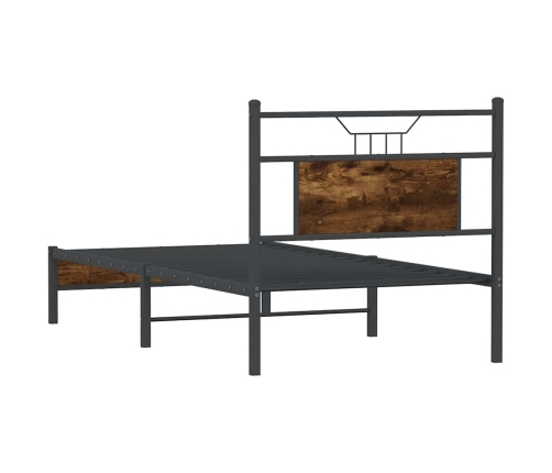 Estructura cama sin colchón madera roble ahumado 75x190 cm