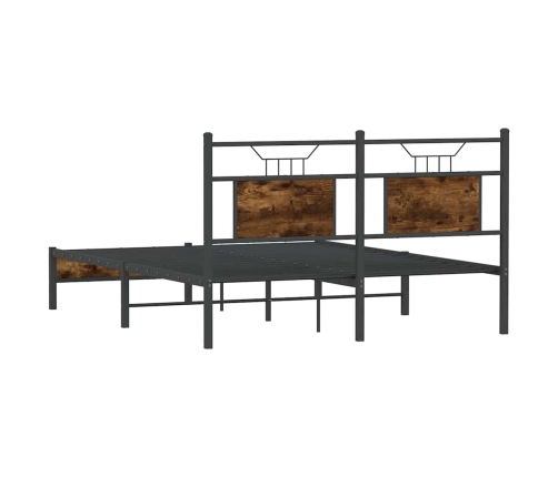 Estructura de cama sin colchón madera roble ahumado 137x190 cm