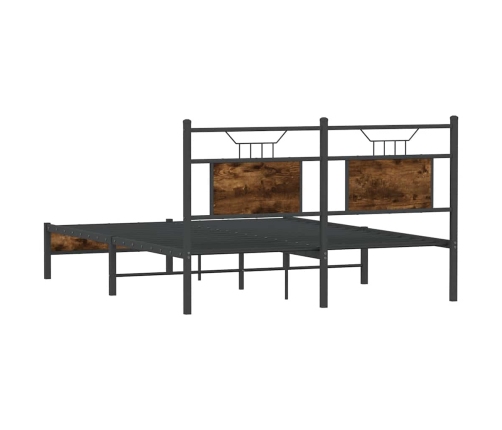 Estructura de cama sin colchón madera roble ahumado 140x190 cm