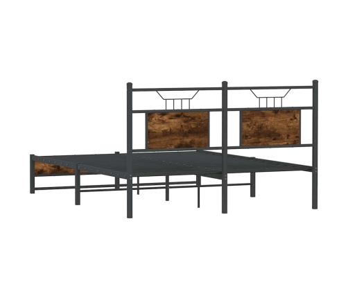 Estructura de cama sin colchón madera roble ahumado 140x190 cm