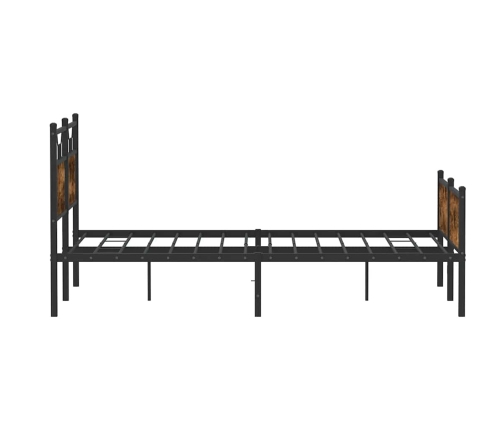 Estructura de cama sin colchón madera roble ahumado 137x190 cm