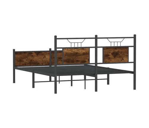 Estructura de cama sin colchón madera roble ahumado 140x190 cm