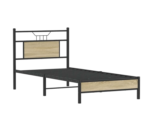 Estructura de cama sin colchón madera roble Sonoma 75x190 cm