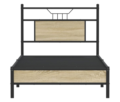 Estructura de cama sin colchón madera roble Sonoma 75x190 cm