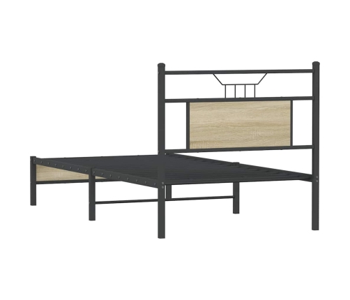 Estructura de cama sin colchón madera roble Sonoma 75x190 cm