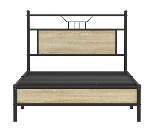 Estructura de cama sin colchón madera roble Sonoma 100x190 cm