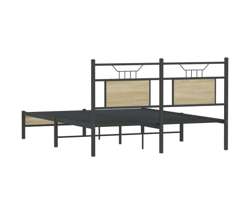 Estructura de cama sin colchón madera roble Sonoma 137x190 cm