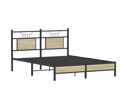 Estructura de cama sin colchón madera roble Sonoma 140x190 cm