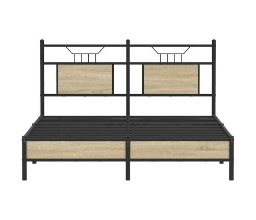 Estructura de cama sin colchón madera roble Sonoma 140x190 cm