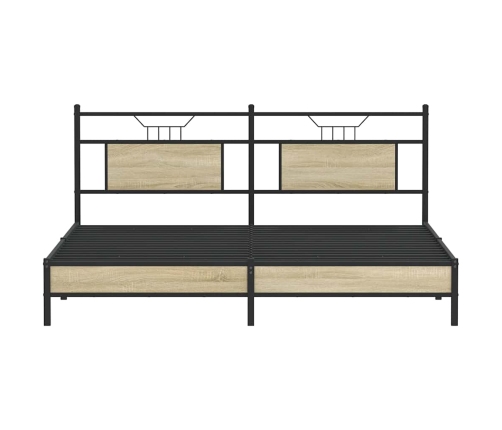 Estructura de cama sin colchón 183x203 cm madera roble Sonoma