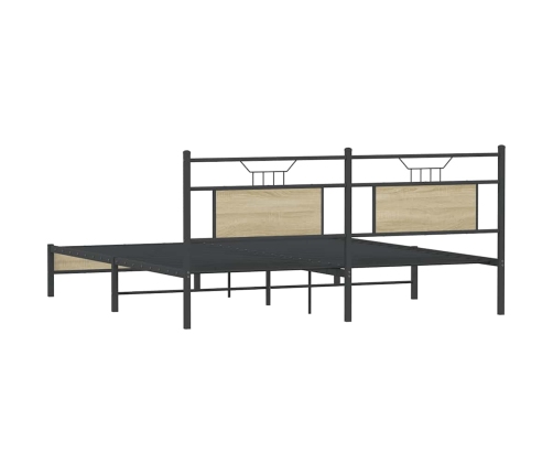 Estructura de cama sin colchón 183x203 cm madera roble Sonoma