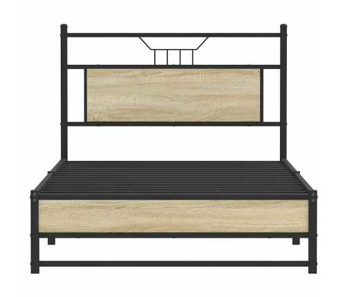 Estructura de cama sin colchón madera roble Sonoma 100x190 cm