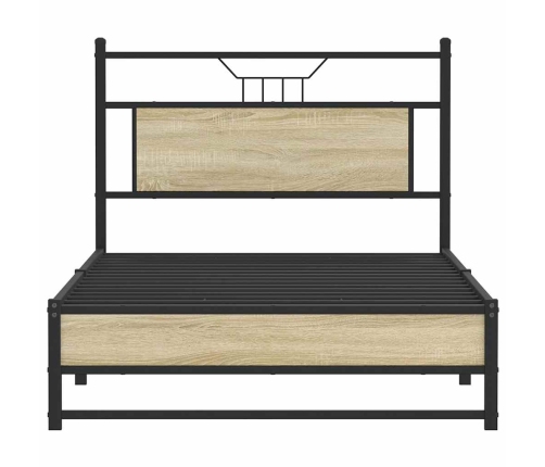 Estructura de cama sin colchón madera roble Sonoma 100x200 cm