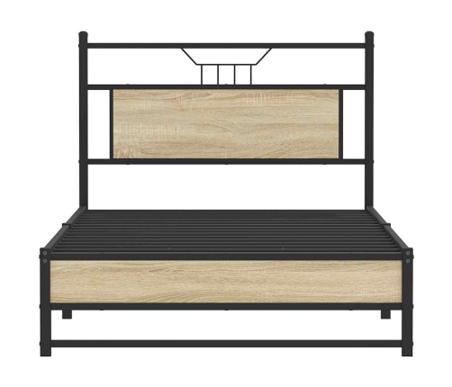 Estructura de cama sin colchón 107x203 cm madera roble Sonoma