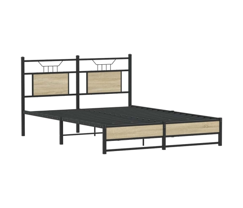 Estructura de cama sin colchón madera roble Sonoma 140x190 cm