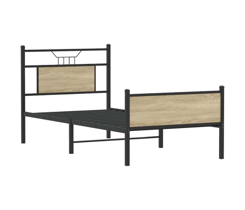 Estructura de cama sin colchón madera roble Sonoma 75x190 cm