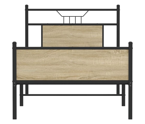 Estructura de cama sin colchón madera roble Sonoma 75x190 cm