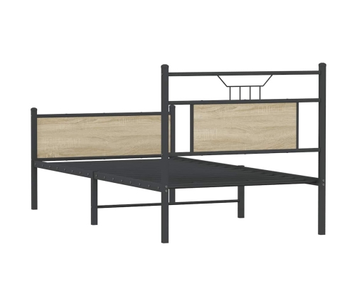 Estructura de cama sin colchón madera roble Sonoma 75x190 cm