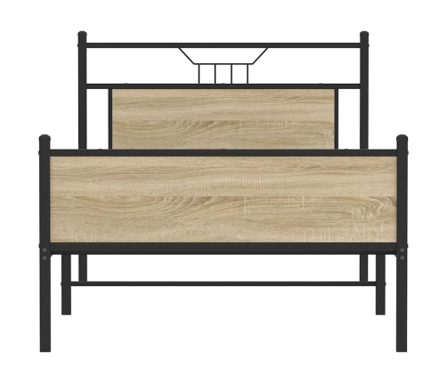 Estructura de cama sin colchón madera roble Sonoma 100x190 cm