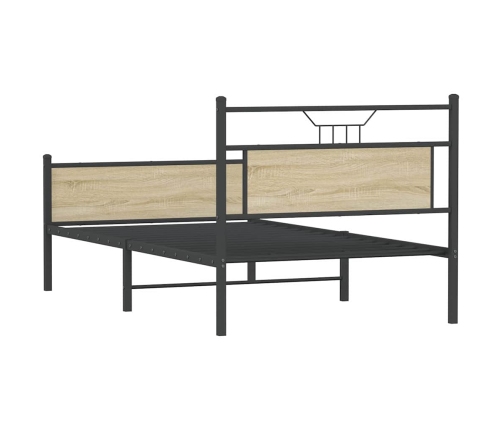 Estructura de cama sin colchón madera roble Sonoma 100x190 cm