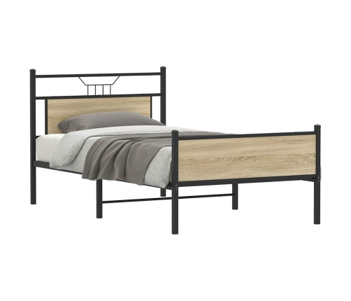 Estructura de cama sin colchón madera roble Sonoma 100x190 cm