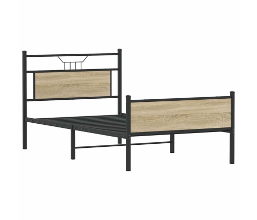 Estructura de cama sin colchón 107x203 cm madera roble Sonoma