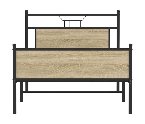 Estructura de cama sin colchón 107x203 cm madera roble Sonoma