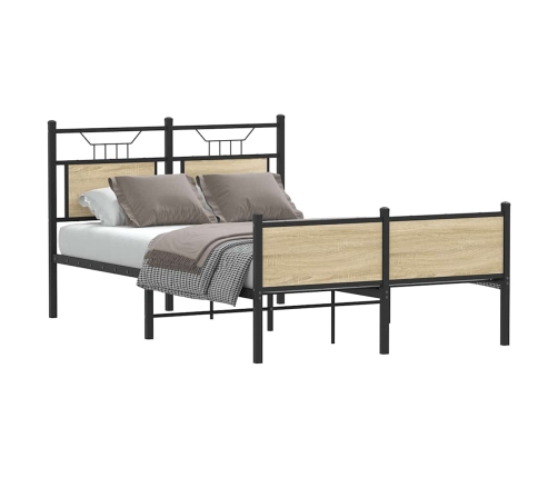 Estructura de cama sin colchón madera roble Sonoma 120x190 cm